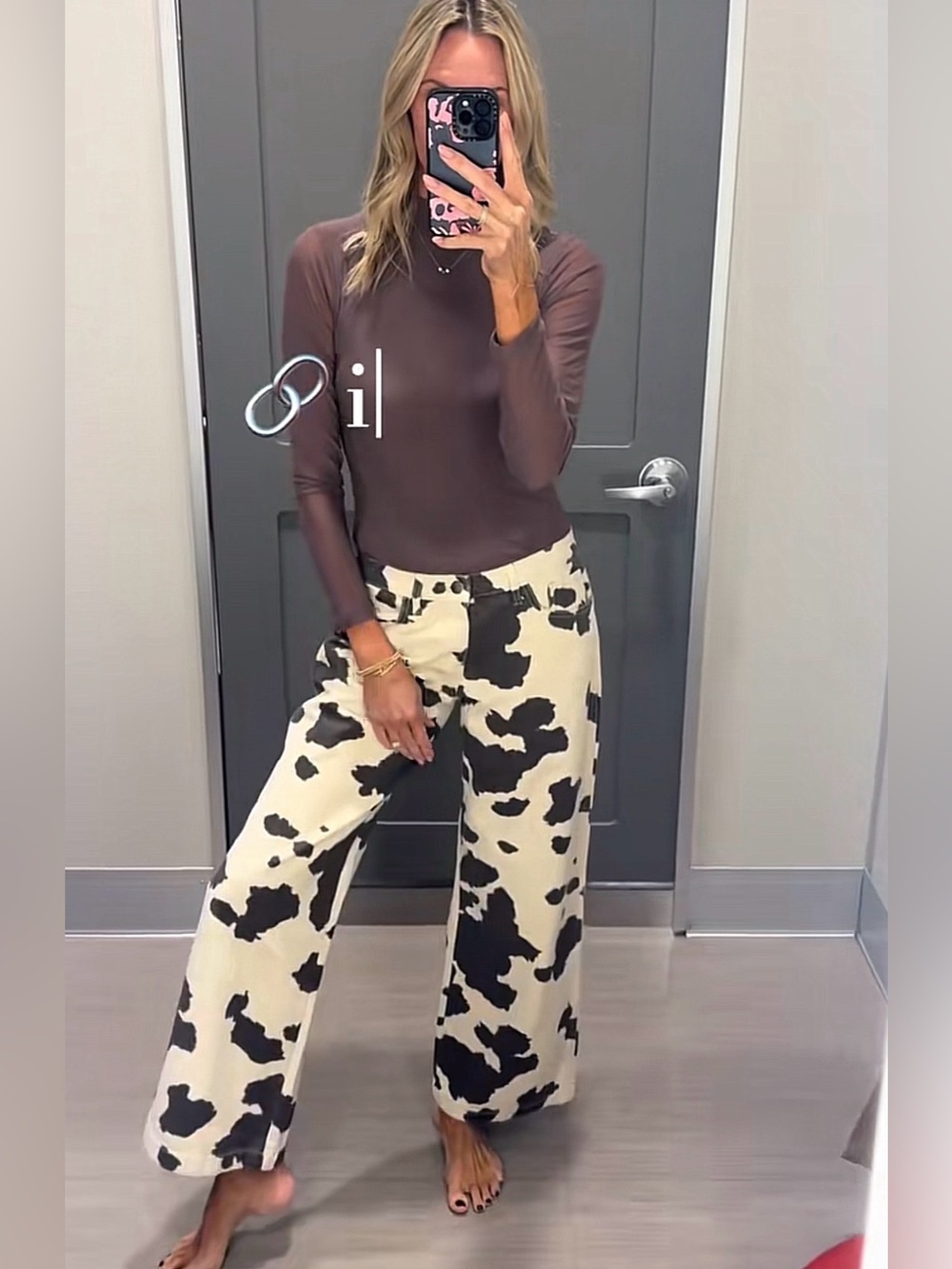 Cowprint Straight Leg Pants by Wild Fable - NWT szXS